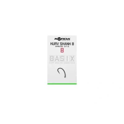 Image of Korda Basix Kurv Shank Hook Barbless Carp Fishing Hooks Pack Of 10 (8)