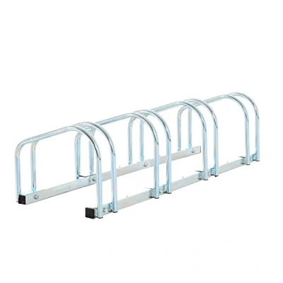 Image of HOMCOM Bike Stand Parking Rack Floor or Wall Mount Bicycle Cycle Storage Locking (4 Racks, Silver)