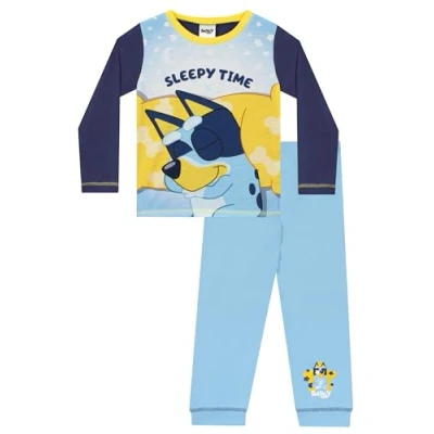 Image of Bluey Pyjamas Long Sleeve Boys Toddler Blue 18 24 Months