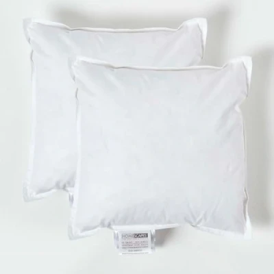 Image of HOMESCAPES 2 Pack Luxury Duck Feather Cushion Inserts 30cm x (12 12) Perfect Bounce Back and Down Proof Cover Generously Filled Inner Pads Filler, Hypoallergenic RDS Certified Machine Washable