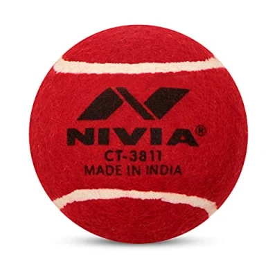Image of Nivia Heavy Tennis Ball Cricket Ball, Red, (Pack of 1), 6NiviaR