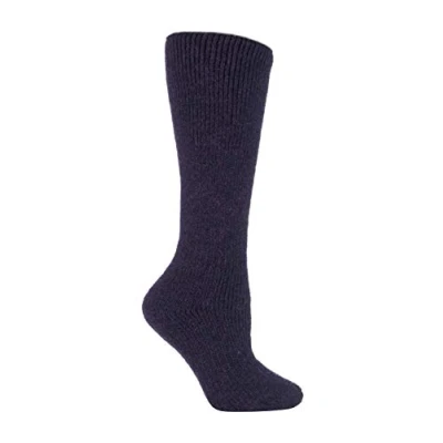 Image of HEAT HOLDERS Ladies Extra Long Thick Winter 2.7 TOG Coloured Knee High Thermal Wool Rich Socks (4 8 uk, Purple (XL.Wool))
