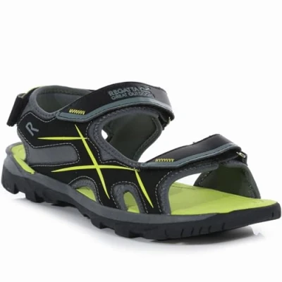 Image of Regatta Mens Kota Drift Lightweight Walking Sandals Black/Briar/Kiwi11 UK