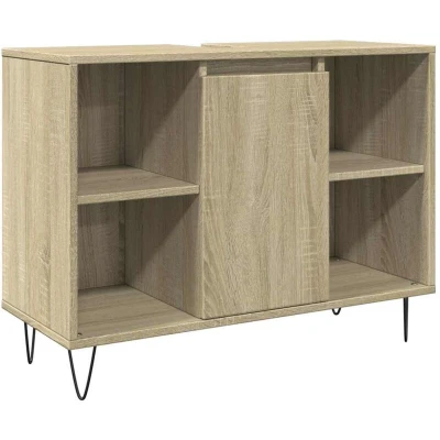 Image of vidaXL Bathroom Cabinet Sonoma Oak 80x33x60 cm Engineered Wood