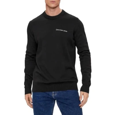 Image of Calvin Klein Jeans Men&#039;s INSTITUTIONAL Essentials Sweater J30J324974 Pullovers, Ck Black, M