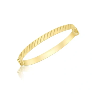 Image of CARISSIMA Gold Children&#039;s 9ct Yellow Diamond Cut Oblique Extendable Baby Bangle of Length 3.6 5 cm