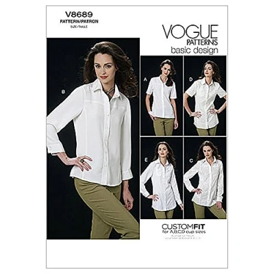Image of Vogue Patterns V8689 Size E5 14 16 18 20 22 Misses&#039; Shirt