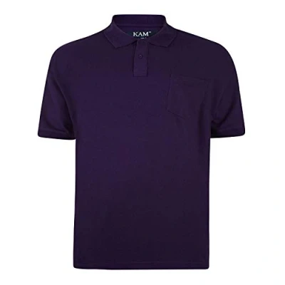 Image of Kam Poly Cotton Soft Fabric Plain Basic Polo Shirt in 8 Colors, Size 2XL to 8XL Purple