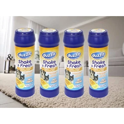 Image of 4 Pet Carpet Freshener Powder Odour Neutraliser Duzzit Shake &amp; Fresh Vacuum 500g