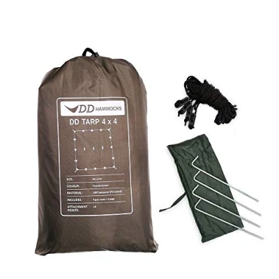 Image of DD Hammocks Tarp 4x4 Large Weatherproof Tapaulin for Group Camping and Outdoor Bushcraft Shelter