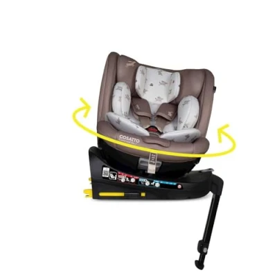 Image of COSATTO Come &amp; Go 2 360 Rotate Car Seat, Birth to 4 Years (0 105cm), Group 0/0+/1 ISOFIX Integrated Base, R129, ERF, Side Impact Protection, 5 Point Plus Anti Escape (Lollop)
