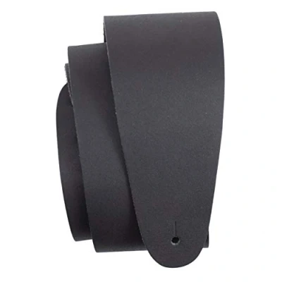 Image of Perri’s Leathers Ltd. Guitar Strap Basic Leather Black Adjustable For Acoustic/Bass/Electric Guitars Made in Canada (B35 178)