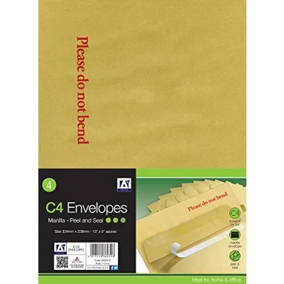Image of Anker International, Stationery, 4pk C4 Do Not Bend Envelope