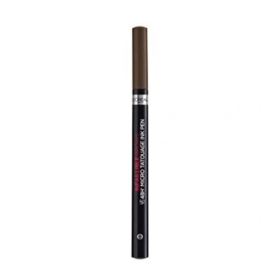 Image of L&#039;Oréal Paris Unbelieva Brow Micro Tatouage 109 Ebony Smudge Resistant Felt Pen with Trident Tip Up to 24H Hold Microblading Effect