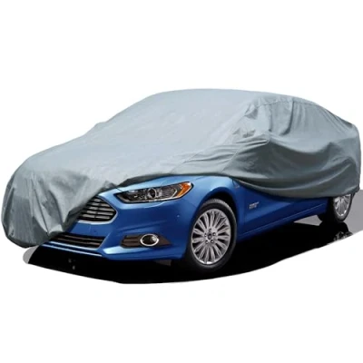 Image of Leader Accessories Full Car Cover Basic Guard 3 Layers UV Protection Breathable Vehicle Universal Fit (Sedan 169&quot;x63&quot;x45&quot;,Grey,Indoor)