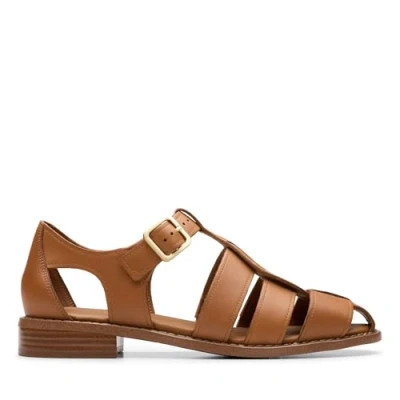 Image of Clarks Women&#039;s Hana Sun Sandal, Tan Leather, 6.5 UK