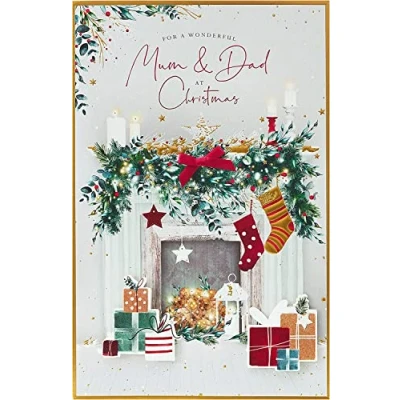 Image of UK Greetings Christmas Card for Mum and Dad Parents &amp;