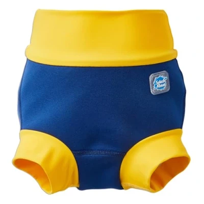 Image of Splash About Happy Nappy Duo Wiederverwendbare Schwimmwindel, Navy/Gelb, 12 24 monate