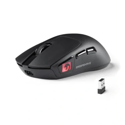 Image of MAMBASNAKE M4 Ultra Light Wireless Gaming Mouse, 53g, PAW3311 Sensor, 24000 DPI, Tri Mode Bluetooth/2.4G/Wired, RGB Lighting, 400mAh Battery, 20M Clicks, for Gaming/Work Black