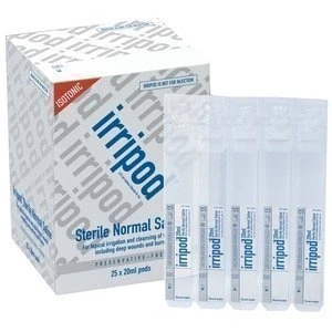 Image of Irripod Sterile Normal Saline Solution Eyewash Wound Cleansing 20ml x 25
