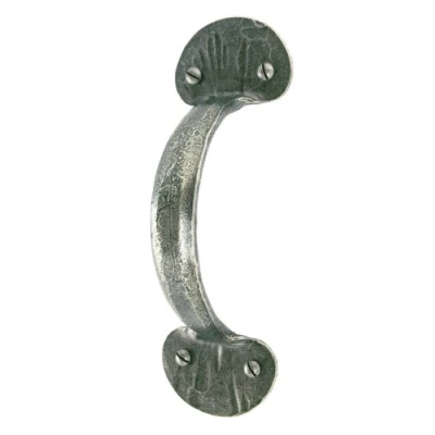 Image of Handmade Bean D Handle 6&quot; Pewter Patina
