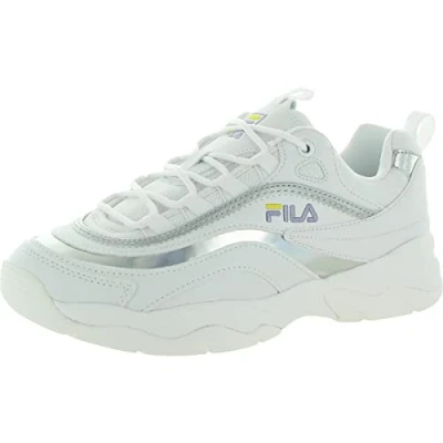 Image of Fila Ray LM Lace Up White Synthetic Womens Trainers 1010682.01R