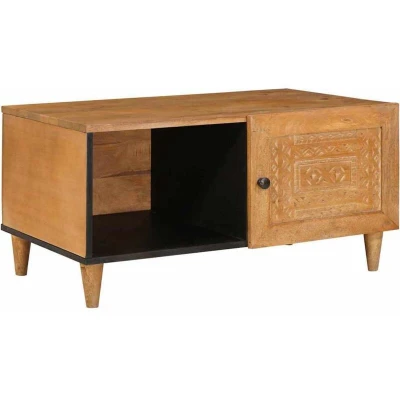 Image of vidaXL Coffee Table Light brown 80 x 50 40 cm Solid mango wood