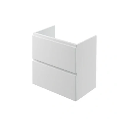 Image of Iflo Trapini Wall Hung Vanity Unit 600 X 570 380mm 2 Drawer, Light Grey