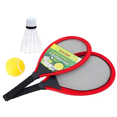 Image of Toyland® 65cm Jumbo Tennis &amp; Badminton Set 2 Giant Rackets With Shuttlecock Ball Outdoor Toys