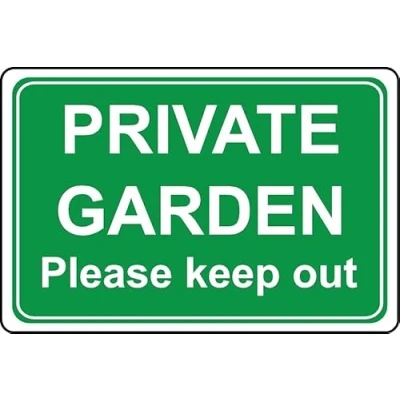 Image of Private Garden Please Keep Out Safety Sign 1mm Plastic (300mm x 200mm)