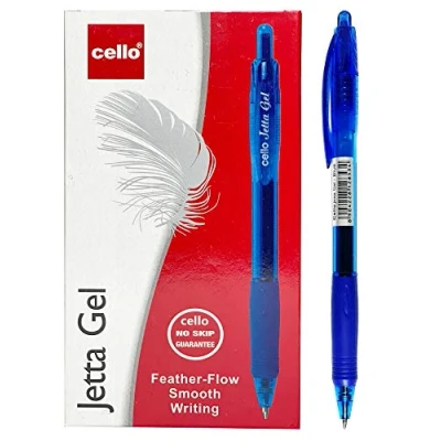 Image of Cello Jetta Quick Dry Gel Ink Pen, 0.7mm Retractable Rollerball Pens Smooth, Adult Writing Note Taking for University, School &amp; Office Supply, Pack of 24, Blue