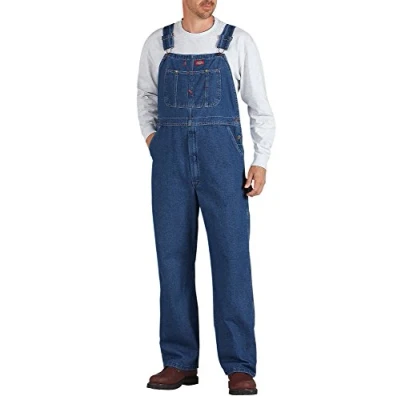 Image of Dickies, Men&#039;s, WASHED DENIM BIB OVERALL, STONEWASHED INDIGO BLUE, 40W / 32L