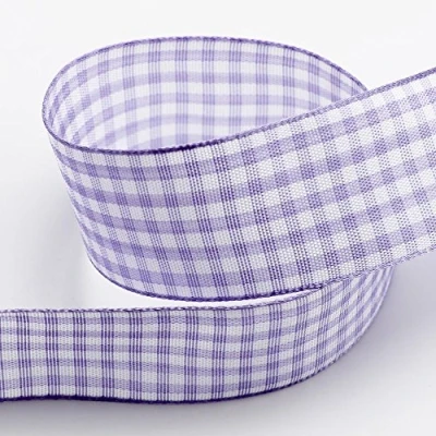 Image of Lilac Gingham Ribbon 16mm x 10 Metres