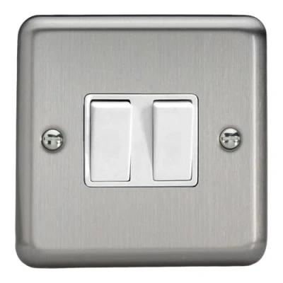 Image of Varilight XS2W Rocker Switches 2 Gang White,86x86x25mm