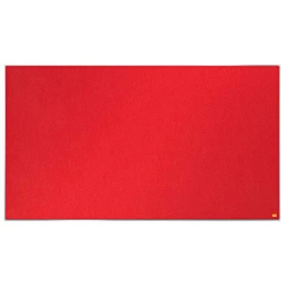 Image of Nobo Widescreen Felt Noticeboard, 1220 x 690 mm, Slim Trim Frame, InvisaMount Mounting System, Impression Pro, Red, 1915421
