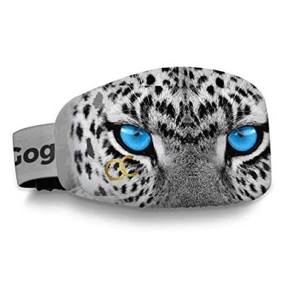 Image of GogglesCover Premium, Protective ski and snowboard goggles cover, snow leopard design