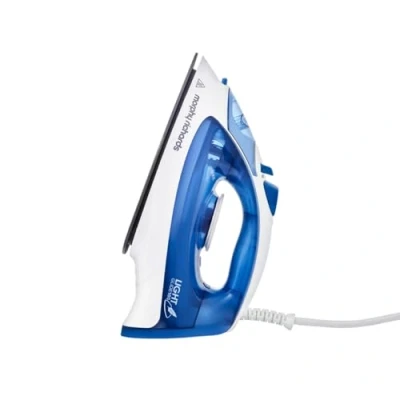 Image of Morphy Richards LightGlide Steam Iron, Ceramic Non stick Soleplate, 100g Shot, 24g Output, Self Clean, Variable &amp; Vertical Steam, 2200W, Blue/White, 300401
