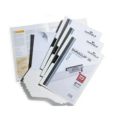Image of Durable DuraClip 258602 3 Piece Job Application Professional Folder Set White
