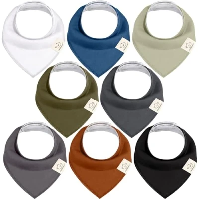 Image of Organic Cotton Baby Dribble Bibs Super Absorbent for Toddlers, Newborn 0 6 Months 12 Teething Bib Weaning (Basics)
