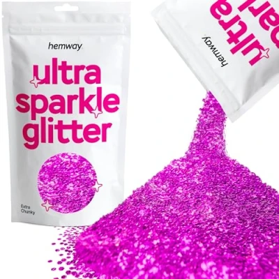 Image of Glitter Fuchsia Pink Ultra Sparkle Sequins Nail Face Festival Christmas Halloween Makeup Extra Chunky 100g / 3.5oz