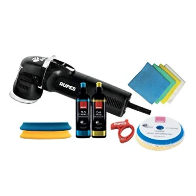 Image of RUPES BigFoot LHR75E/BAS Random 75mm Orbital Polisher Standard Kit With Coarse &amp; Fine Compound Matching Pads Micro Fibre Cloths