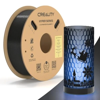 Image of Creality Hyper PETG Filament, Black Filament 1.75mm 1KG, 3D Printer Dimensional Accuracy +/ 0.03mm, Printing Materials for Most Printers, 2.2lbs/Spool