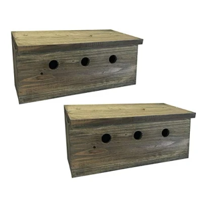 Image of Sparrow Colony Wooden Nesting Box Terrace (Pack of 2)