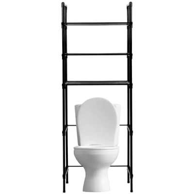 Image of BAODBF 3 Tier Over Toilet Storage Rack,Stainless Steel the Shelf,Bathroom Shelf,Over Unit for Toilet,Above Washing Machine(black)
