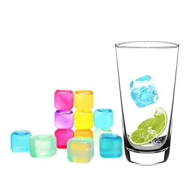 Image of Ram® 50 Pack Reusable Ice Cubes for Drinks Frozen Cold Drink Chilled Multi Coloured