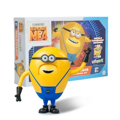 Image of Minions Despicable Me 4 Toys, 4.7 Inch Mega Dave Action Figures,6 Interchangeable Expressions and Hidden Pockets Minion Model Kits,Gifts for Kids Ages 8 Years &amp; Older