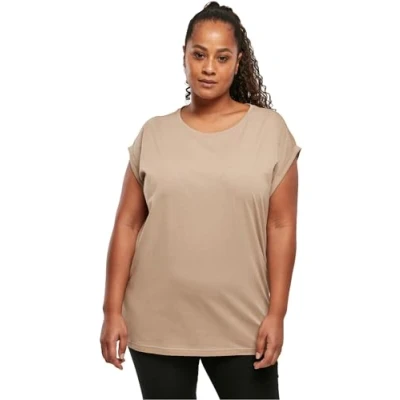 Image of Urban Classics Ladies Extended Shoulder TEE Basic Tshirt, Women&#039;s, Size: 4XL, Softtaupe