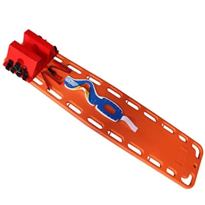 Image of Rescue Stretcher, Portable Lifesaving Stretcher Swimming Pool Plastic Life Board, Medical First Aid Spine Board with Head Immobilizer and Neck Brace