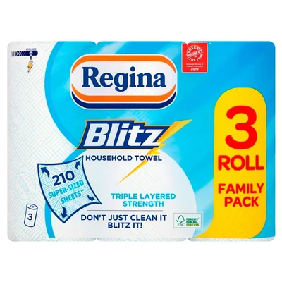 Image of Regina 3 Ply Kitchen Roll Paper Towels Rolls of 70 Sheets Each