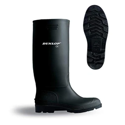 Image of Black Dunlop Waterproof Welly Wellies Wellington Boots Size 7